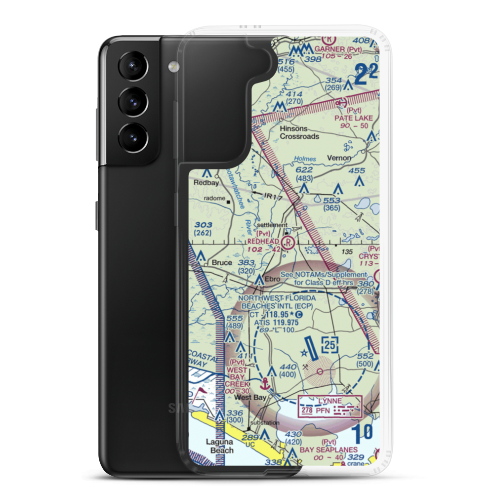Redhead Airport (FD35) VFR Sectional Samsung Case Samsung Galaxy S21 Plus model shown