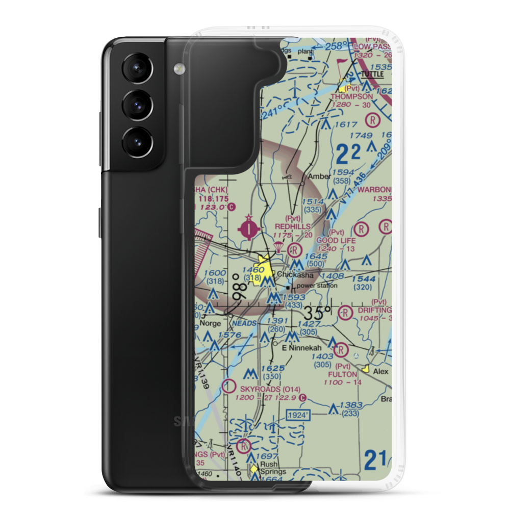 Redhills Airport (6OK2) VFR Sectional Samsung Case Samsung Galaxy S21 Plus model shown