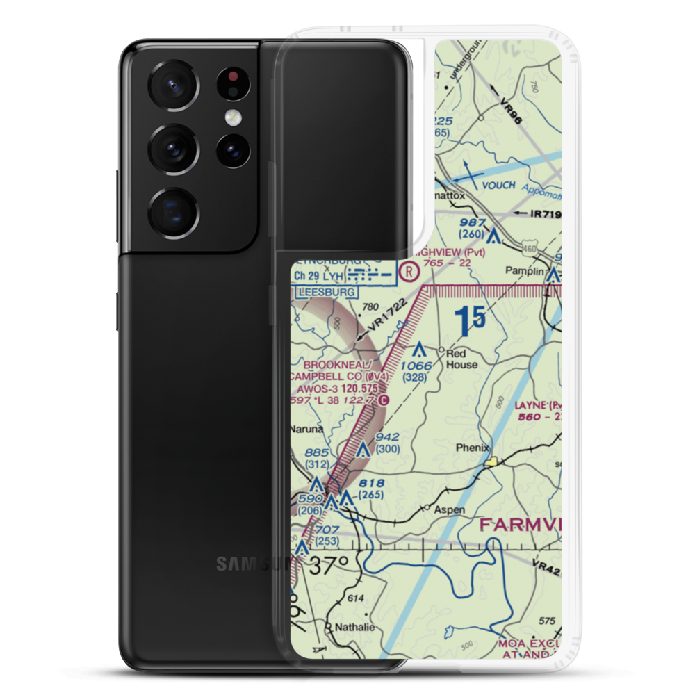 Redhouse Airfield (7VA5) VFR Sectional Samsung Case Samsung Galaxy S21 Ultra model shown