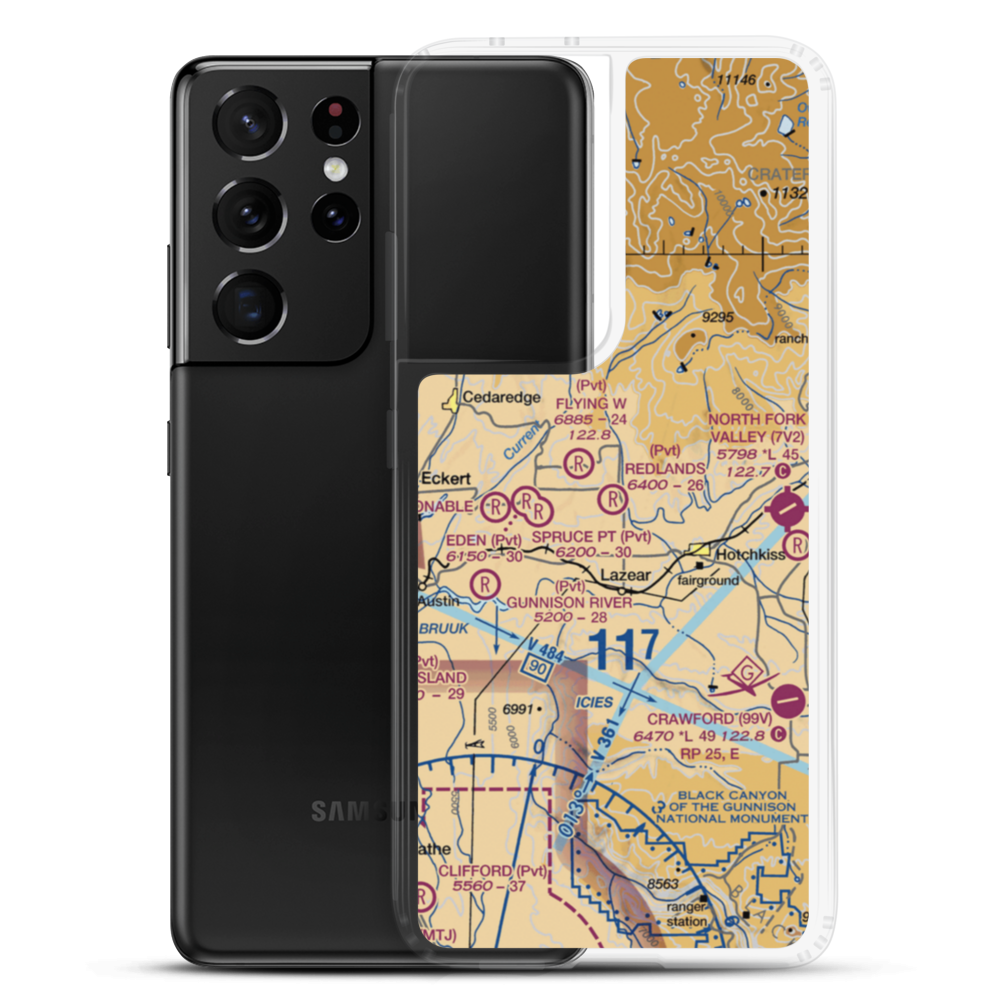 Redlands Airport (44CO) VFR Sectional Samsung Case Samsung Galaxy S21 Ultra model shown