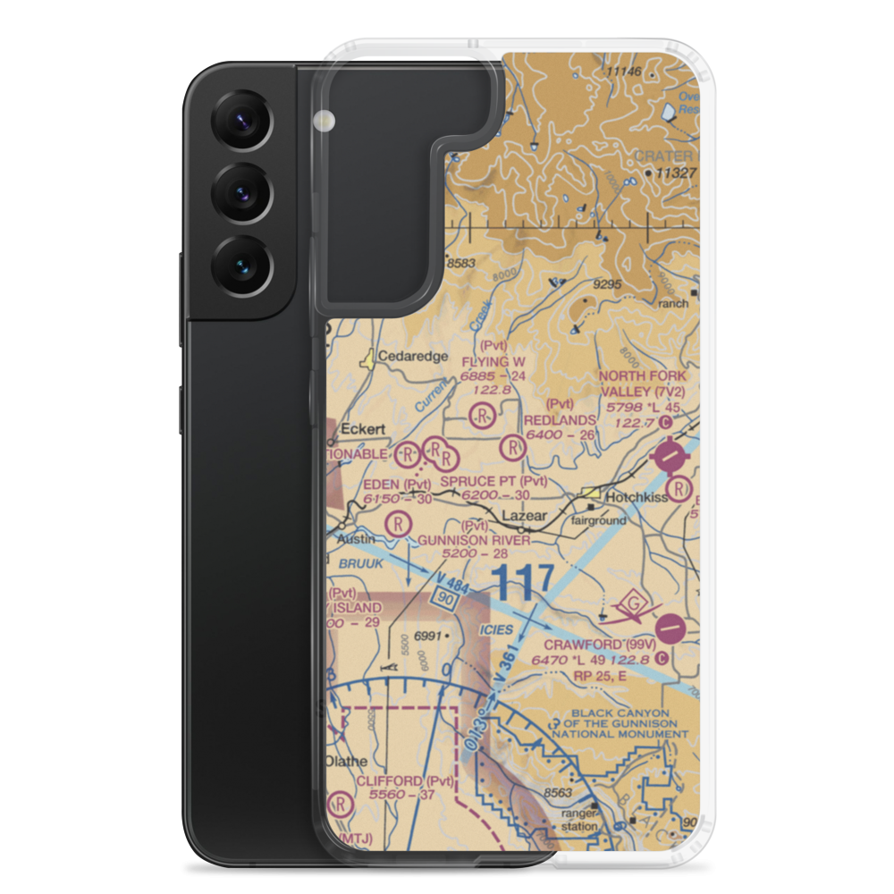 Redlands Airport (44CO) VFR Sectional Samsung Case Samsung Galaxy S22 Plus model shown