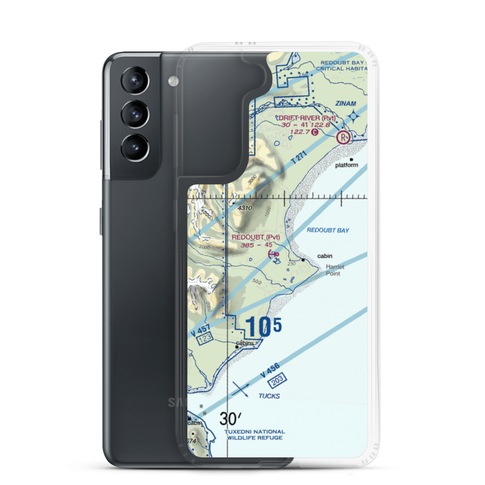 Redoubt View Seaplane Base (2VI2) VFR Sectional Samsung Case Samsung Galaxy S21 model shown