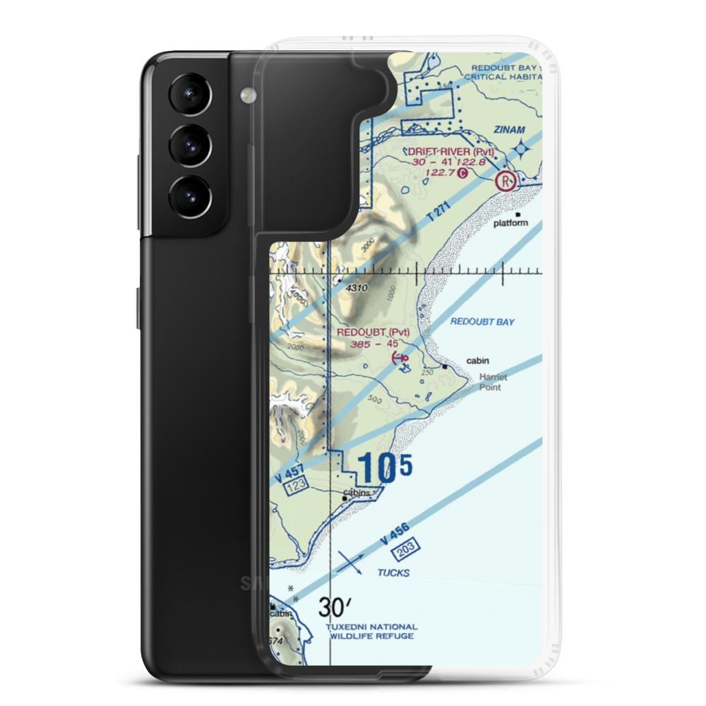 Redoubt View Seaplane Base (2VI2) VFR Sectional Samsung Case Samsung Galaxy S21 Plus model shown