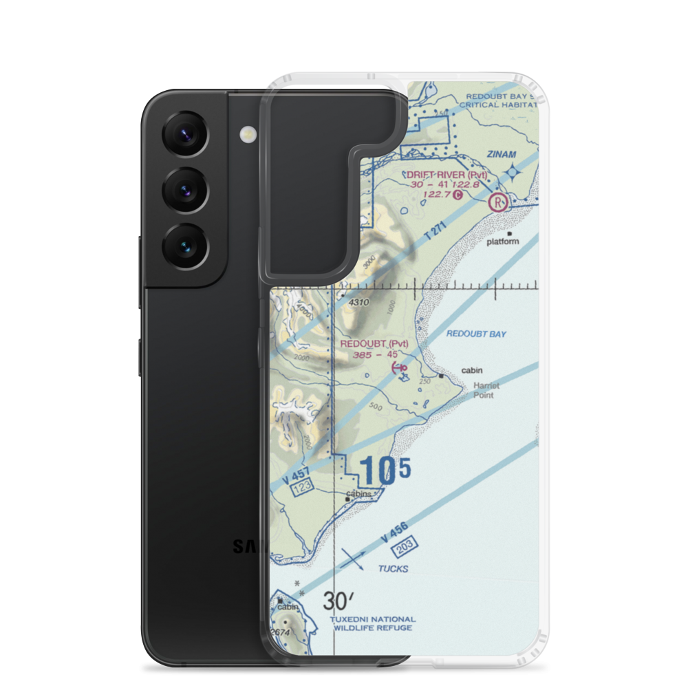 Redoubt View Seaplane Base (2VI2) VFR Sectional Samsung Case Samsung Galaxy S22 model shown