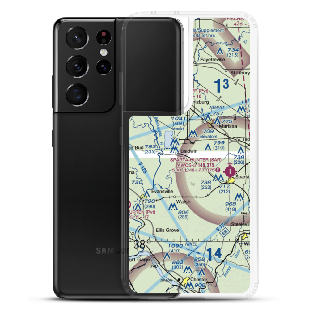 Redpath Restricted Landing Area (IL35) VFR Sectional Samsung Case Samsung Galaxy S21 Ultra model shown