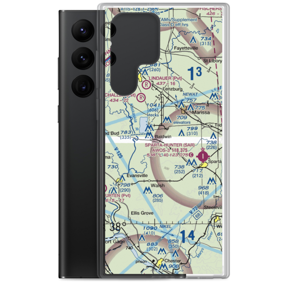 Redpath Restricted Landing Area (IL35) VFR Sectional Samsung Case Samsung Galaxy S22 Ultra model shown