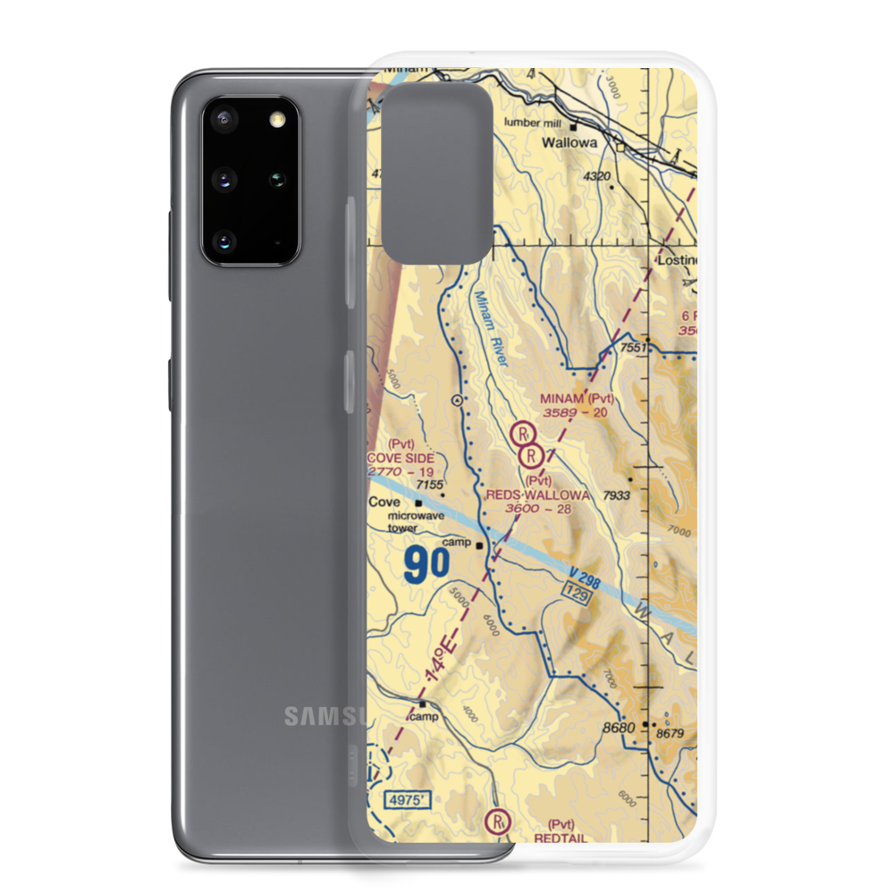 Reds Wallowa Horse Ranch Airport (6OR9) VFR Sectional Samsung Case Samsung Galaxy S20 Plus model shown