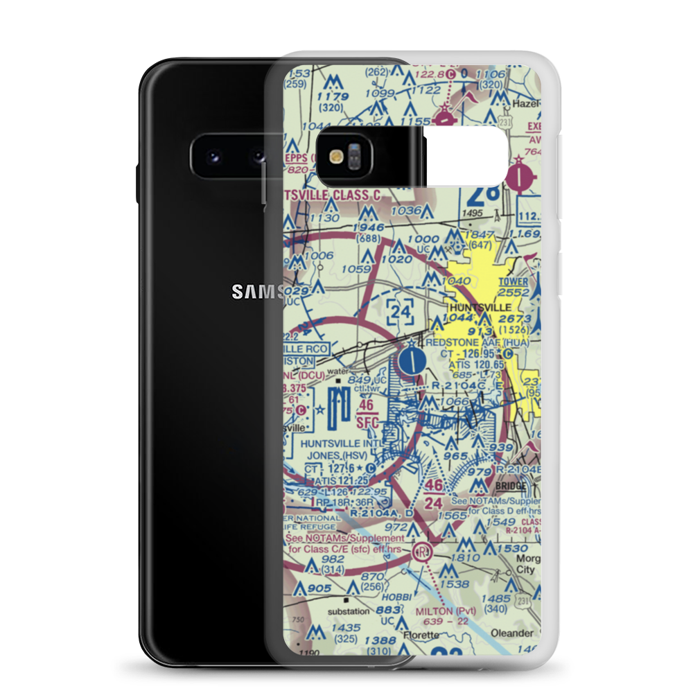 Redstone Army Air Field (HUA) VFR Sectional Samsung Case Samsung Galaxy S10 model shown