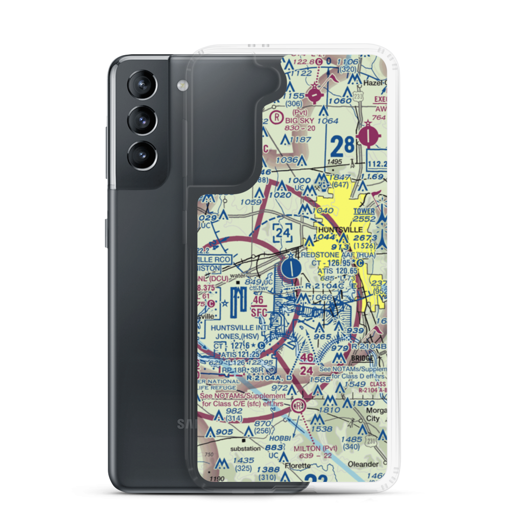 Redstone Army Air Field (HUA) VFR Sectional Samsung Case Samsung Galaxy S21 model shown