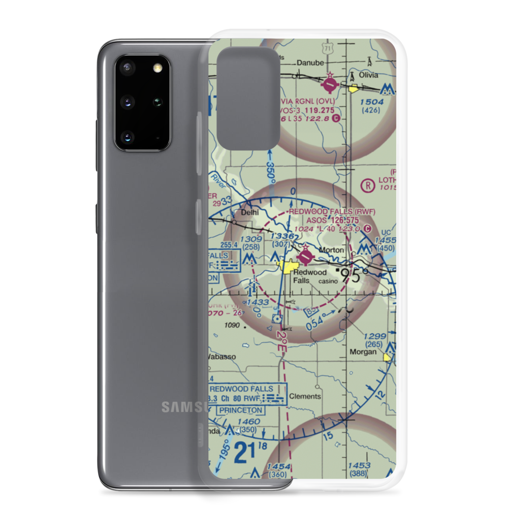 Redwood Falls Municipal Airport (RWF) VFR Sectional Samsung Case Samsung Galaxy S20 Plus model shown