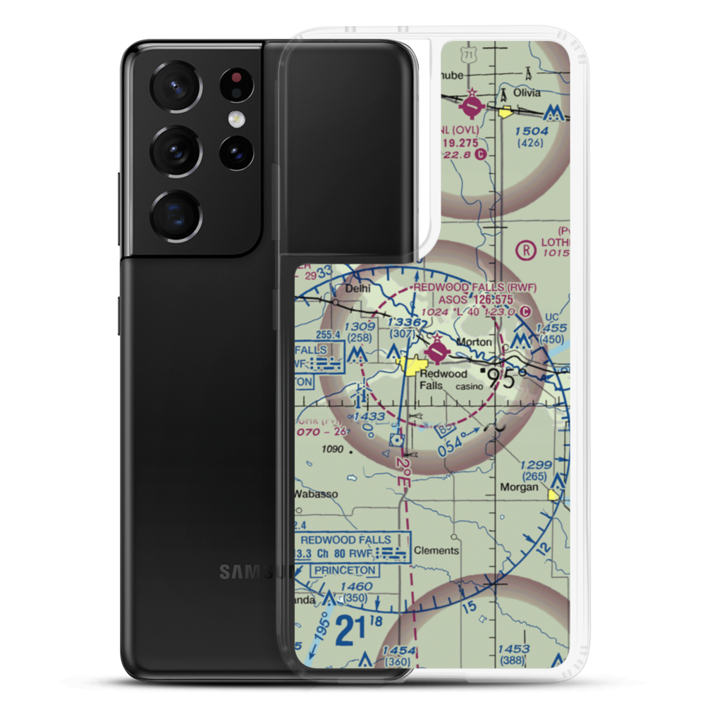 Redwood Falls Municipal Airport (RWF) VFR Sectional Samsung Case Samsung Galaxy S21 Ultra model shown