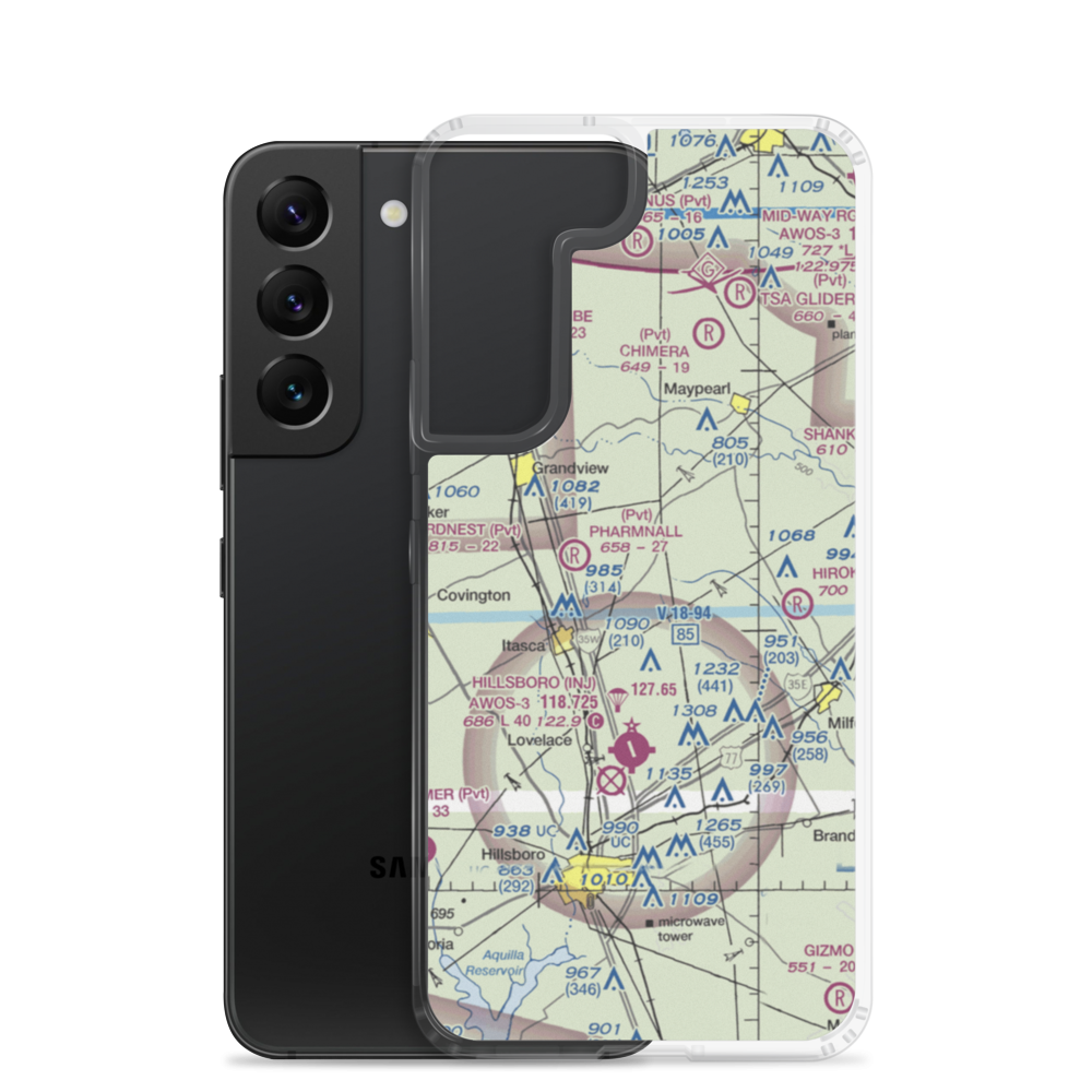 Reece Ranch Airport (20TE) VFR Sectional Samsung Case Samsung Galaxy S22 model shown