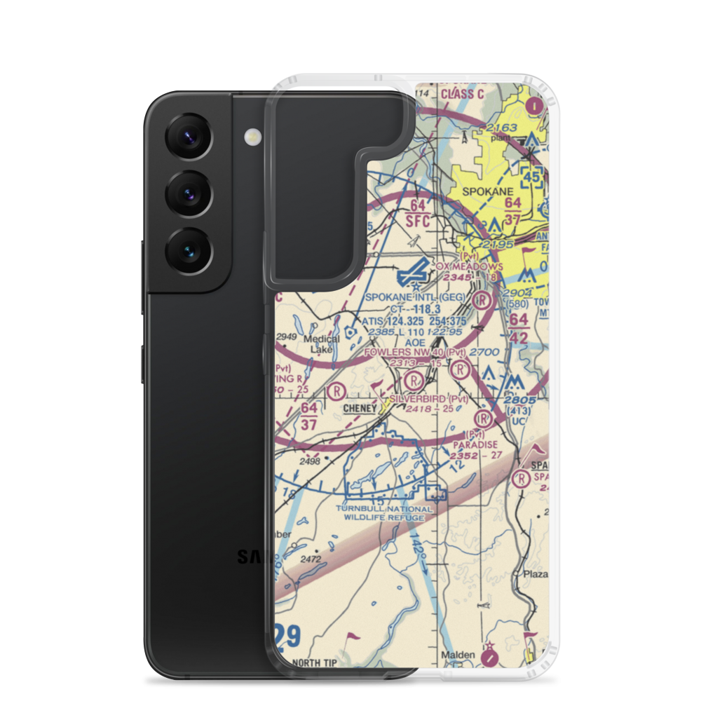 Reed Airport (WT24) VFR Sectional Samsung Case Samsung Galaxy S22 model shown