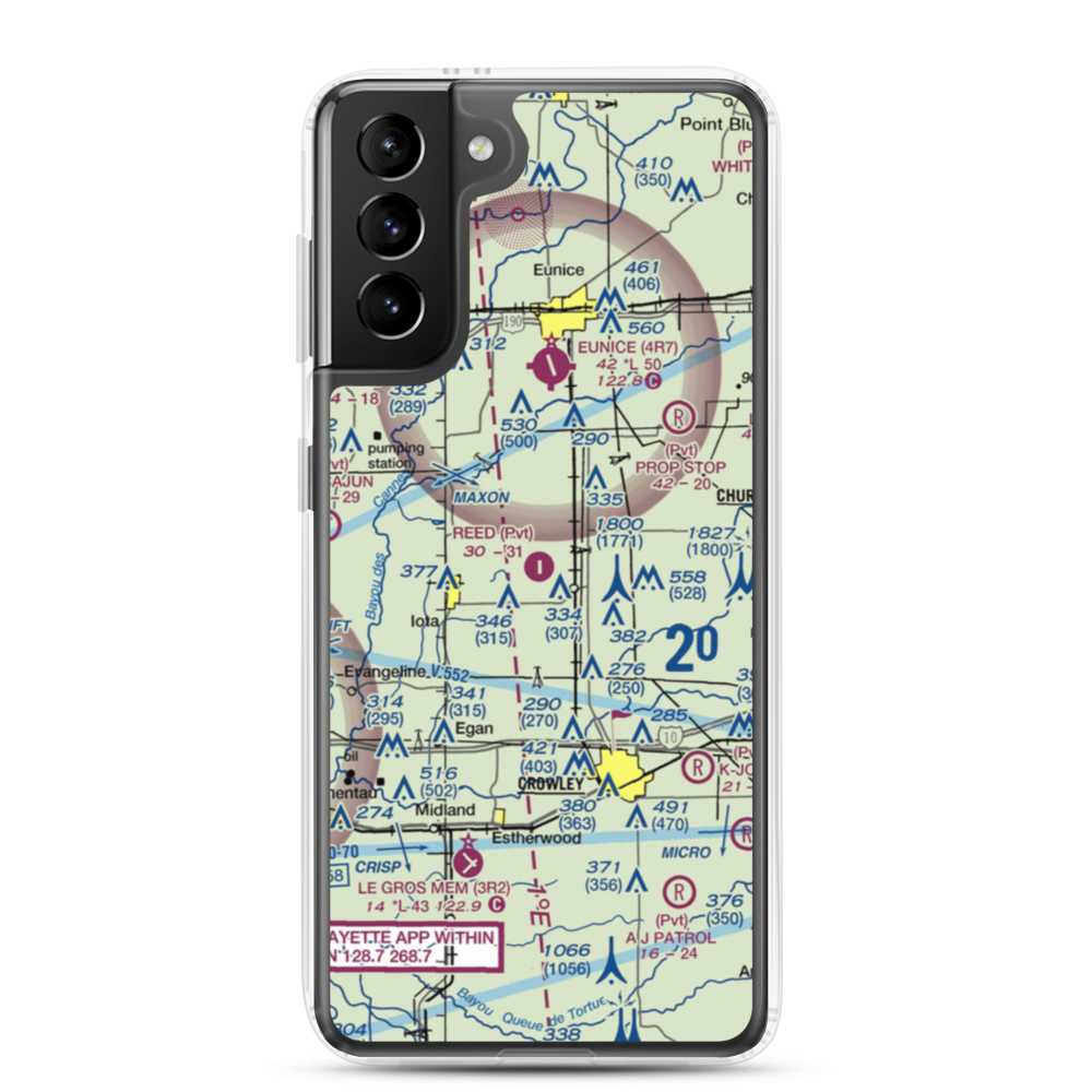Reed Flying Service Inc Airport (2LA5) VFR Sectional Samsung Case Samsung Galaxy S21 Plus model shown