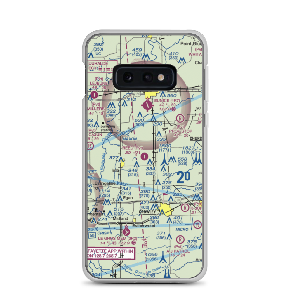 Reed Flying Service Inc Airport (2LA5) VFR Sectional Samsung Case Samsung Galaxy S10e model shown
