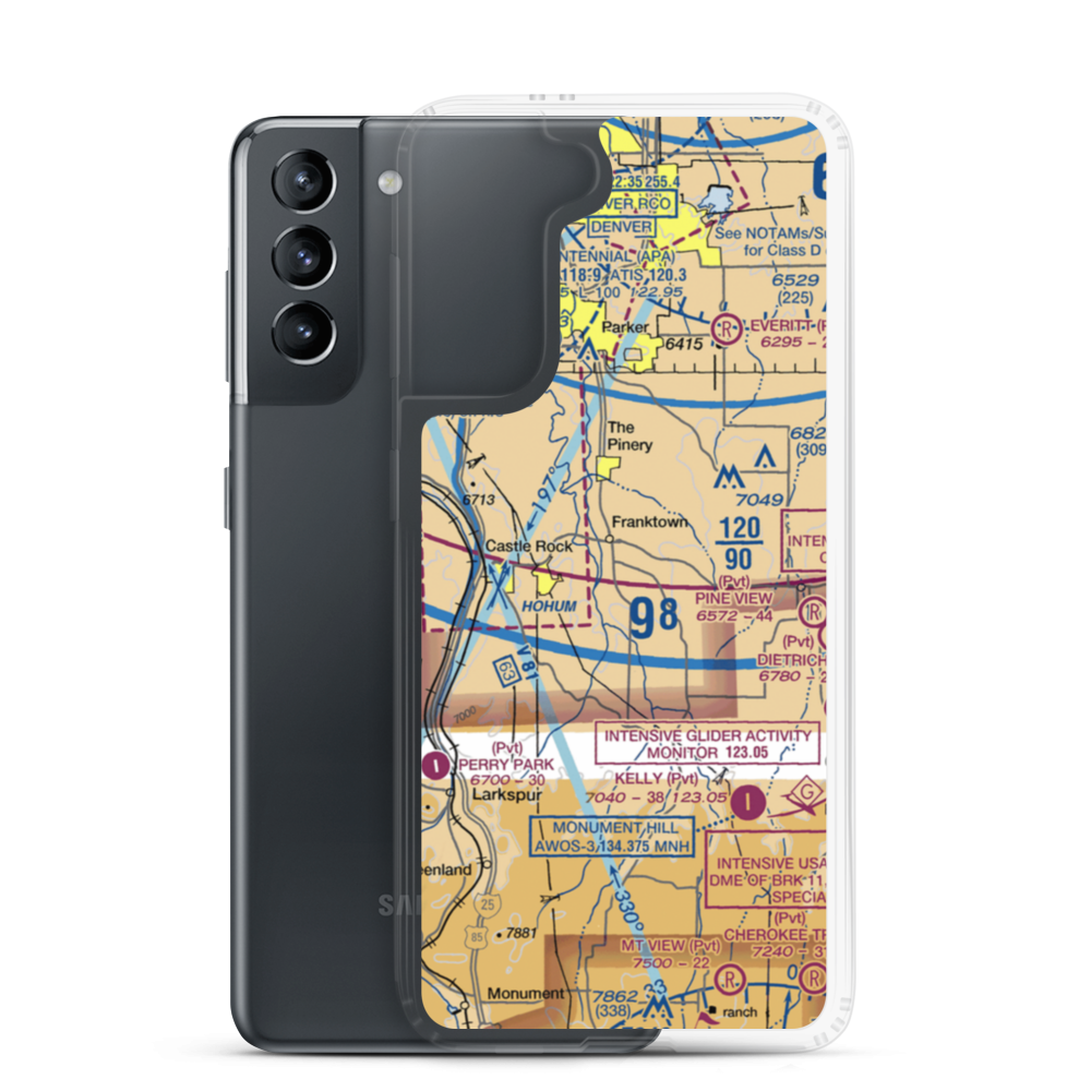 Reed Hollow Ranch Airport (CO96) VFR Sectional Samsung Case Samsung Galaxy S21 model shown