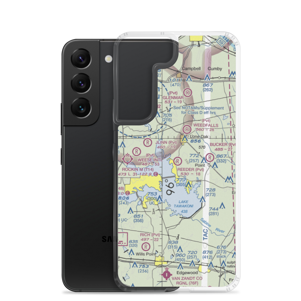 Reeder Airport (9XS7) VFR Sectional Samsung Case Samsung Galaxy S22 model shown