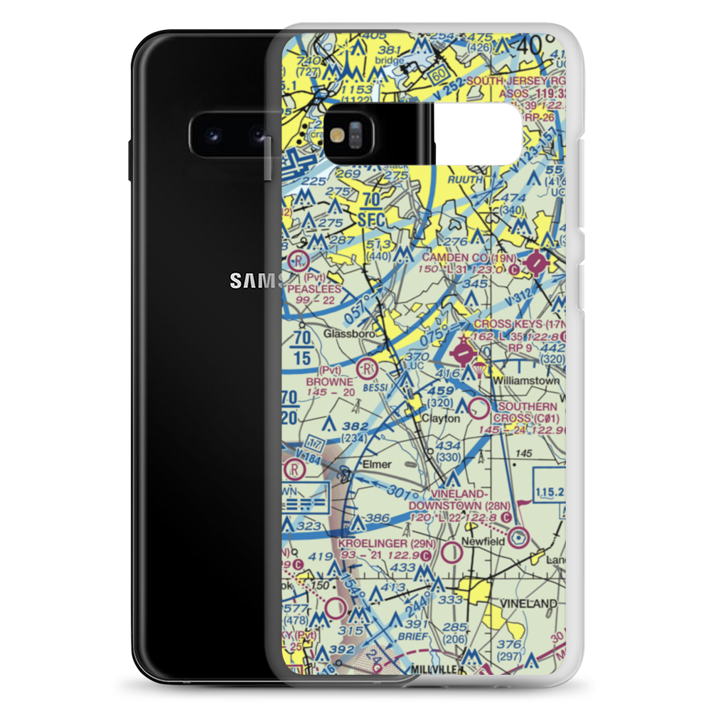 Reeder Airport (NJ64) VFR Sectional Samsung Case Samsung Galaxy S10+ model shown