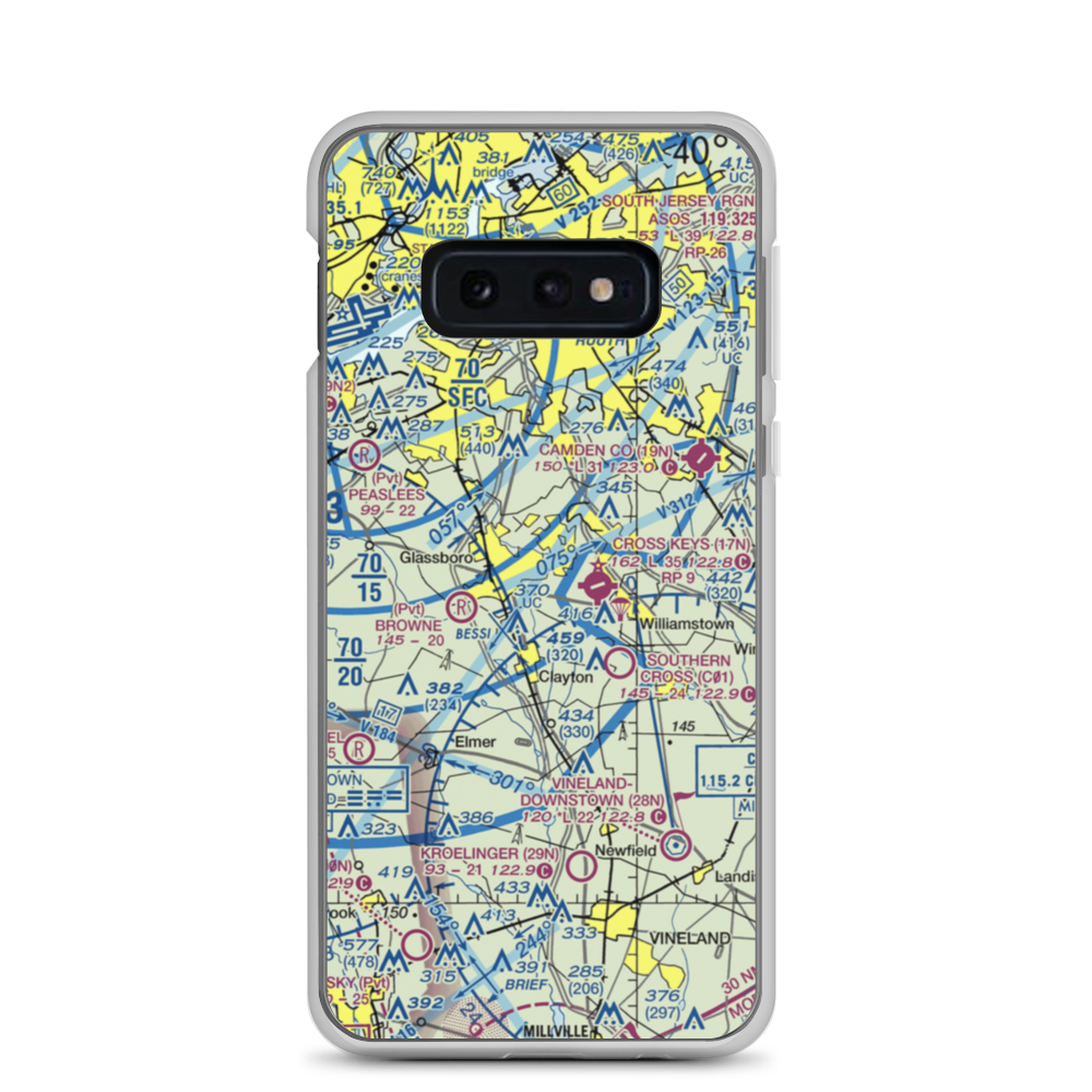 Reeder Airport (NJ64) VFR Sectional Samsung Case Samsung Galaxy S10e model shown