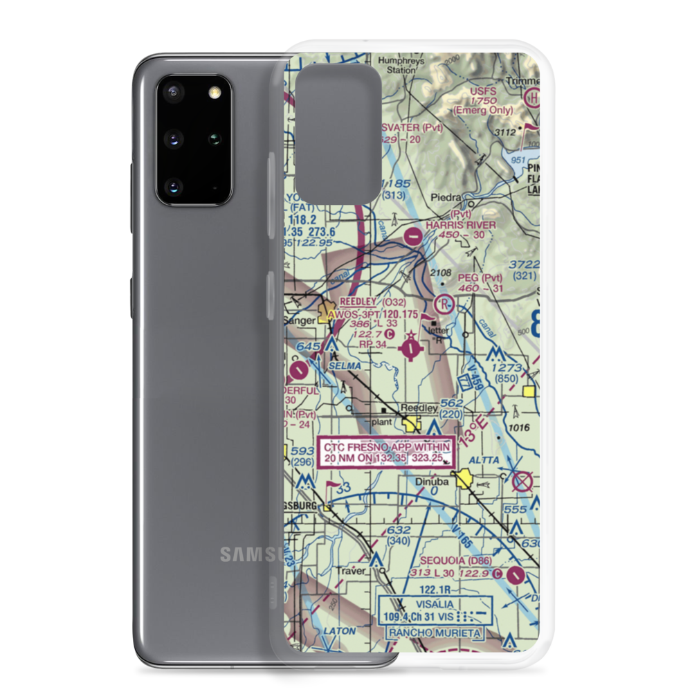 Reedley Municipal Airport (O32) VFR Sectional Samsung Case Samsung Galaxy S20 Plus model shown