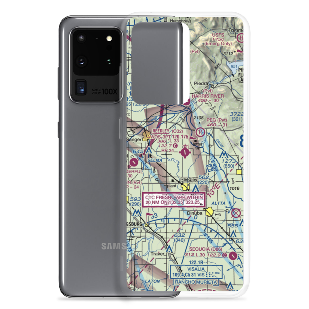 Reedley Municipal Airport (O32) VFR Sectional Samsung Case Samsung Galaxy S20 Ultra model shown