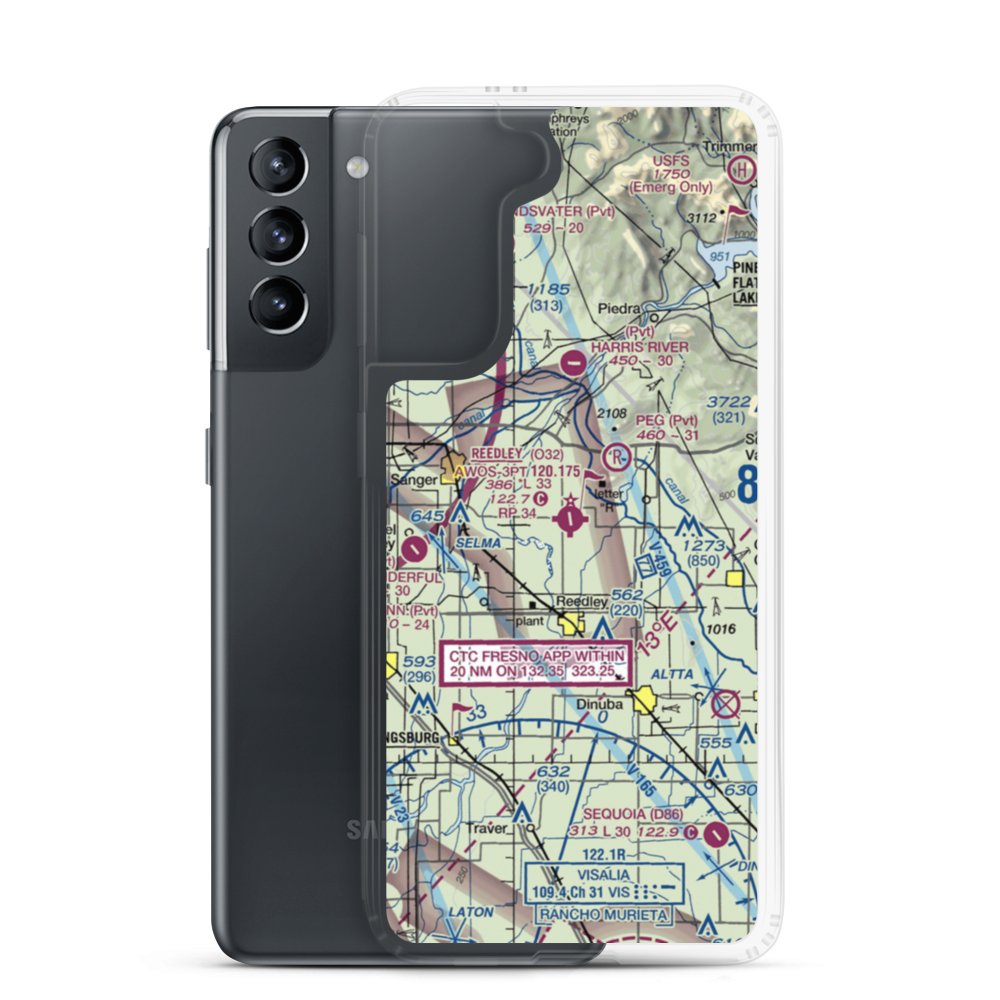 Reedley Municipal Airport (O32) VFR Sectional Samsung Case Samsung Galaxy S21 model shown