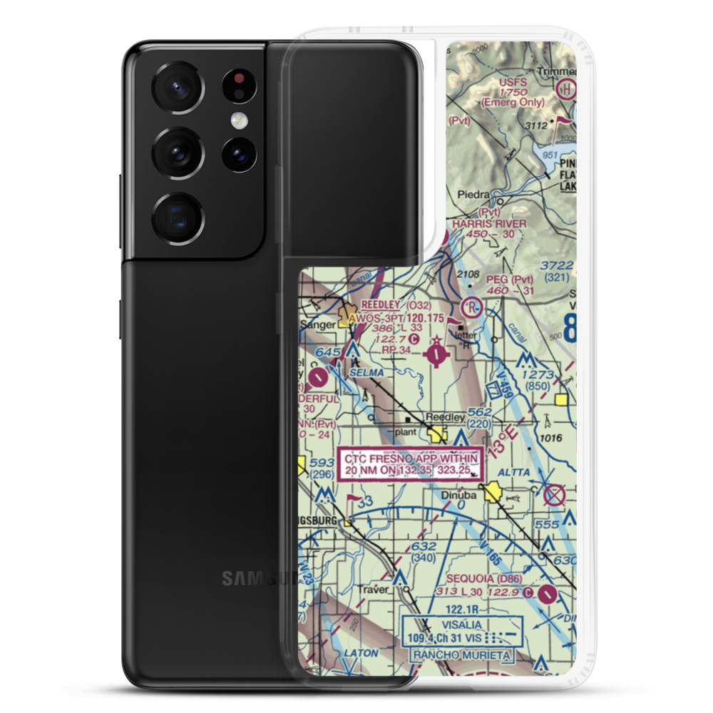 Reedley Municipal Airport (O32) VFR Sectional Samsung Case Samsung Galaxy S21 Ultra model shown