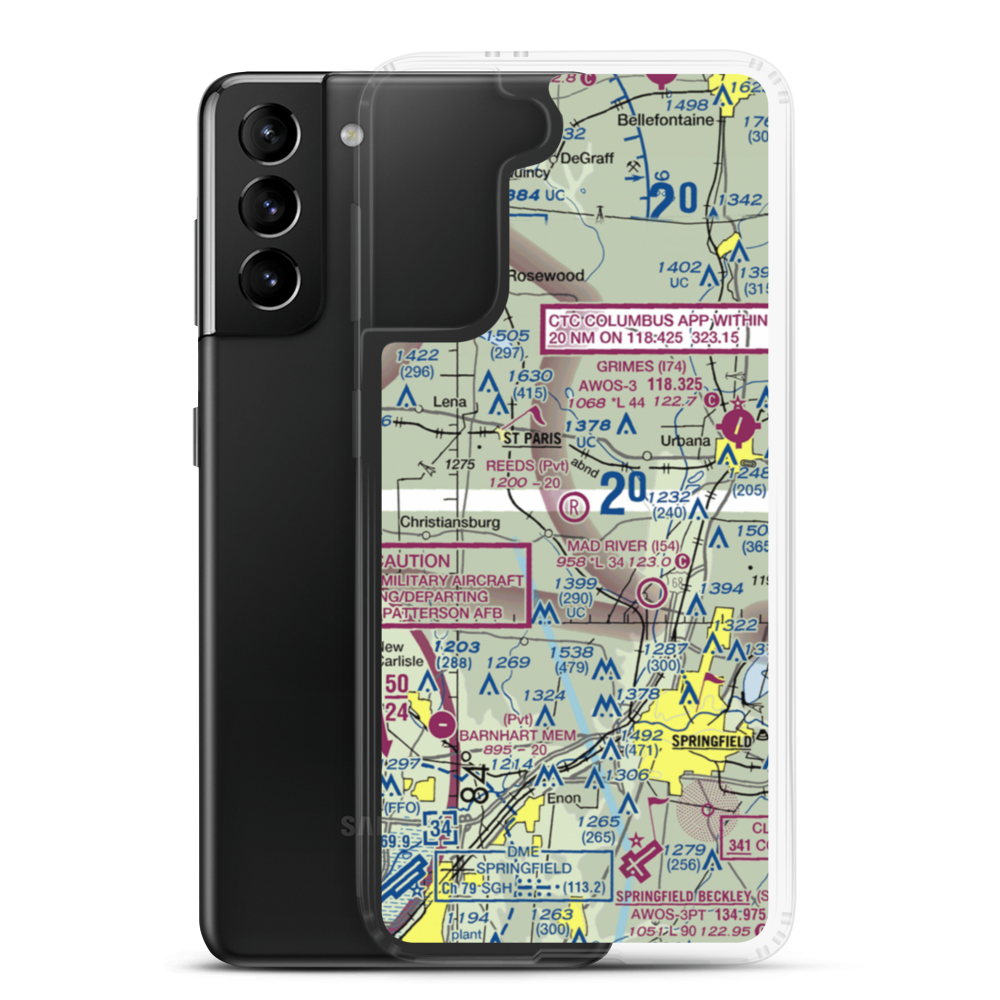 Reeds Airport (24OI) VFR Sectional Samsung Case Samsung Galaxy S21 Plus model shown