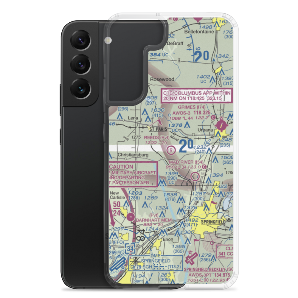 Reeds Airport (24OI) VFR Sectional Samsung Case Samsung Galaxy S22 Plus model shown
