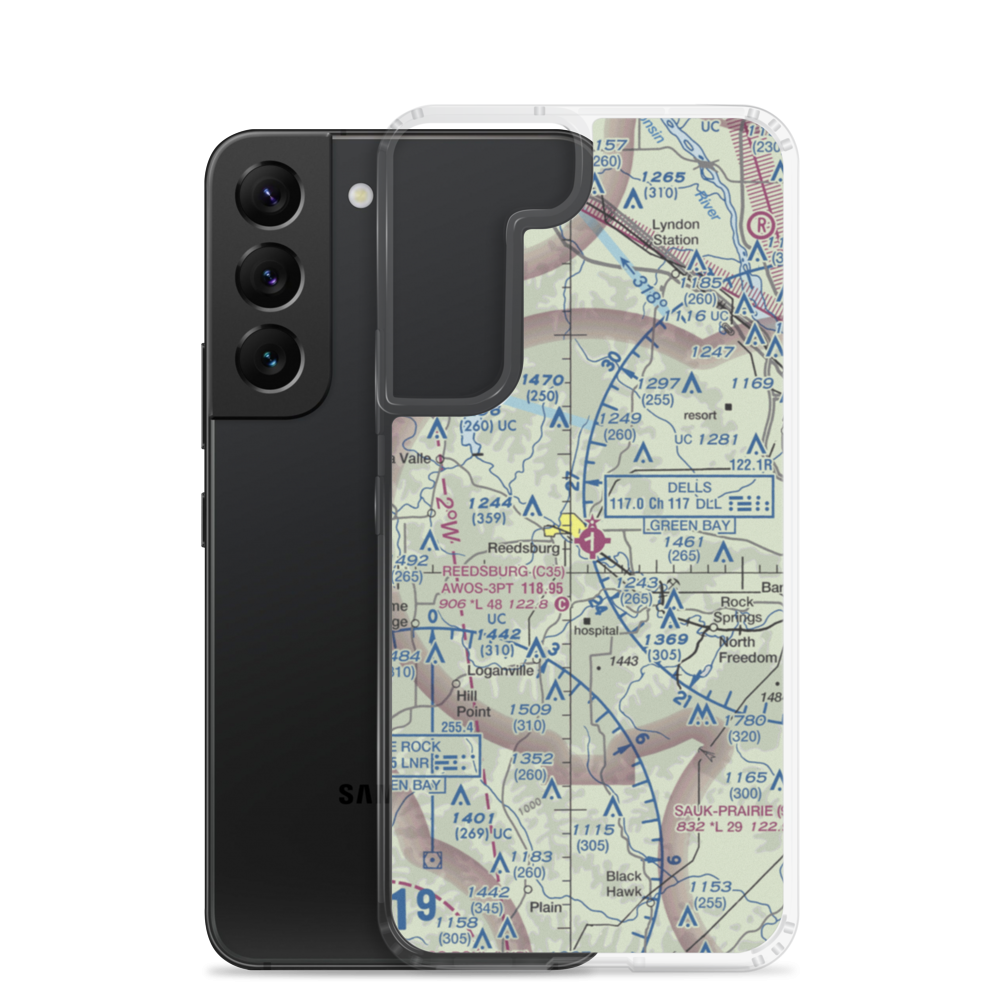 Reedsburg Municipal Airport (C35) VFR Sectional Samsung Case Samsung Galaxy S22 model shown