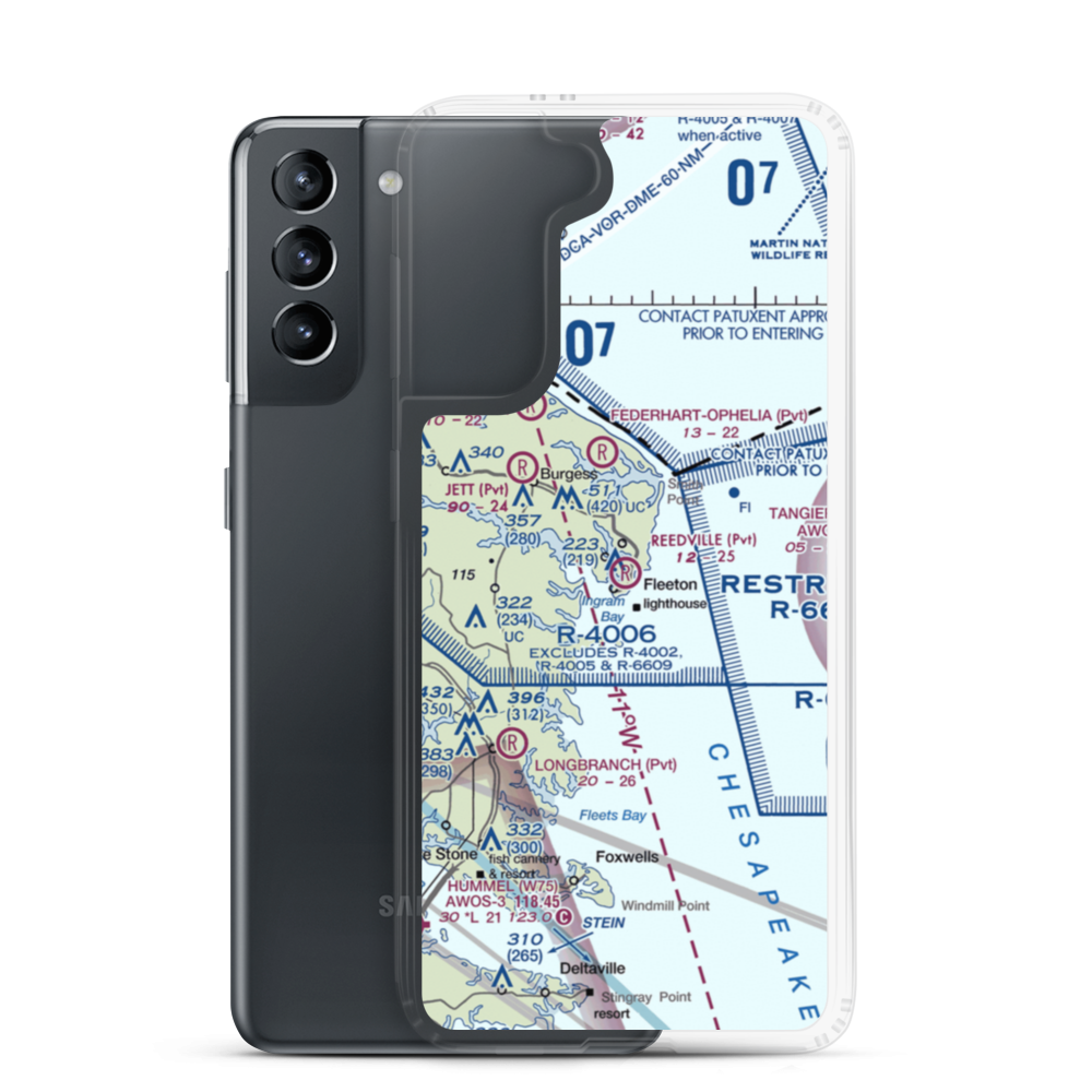 Reedville Airport (VA98) VFR Sectional Samsung Case Samsung Galaxy S21 model shown