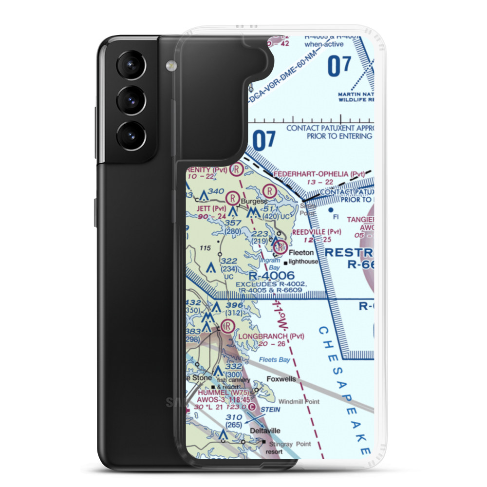 Reedville Airport (VA98) VFR Sectional Samsung Case Samsung Galaxy S21 Plus model shown