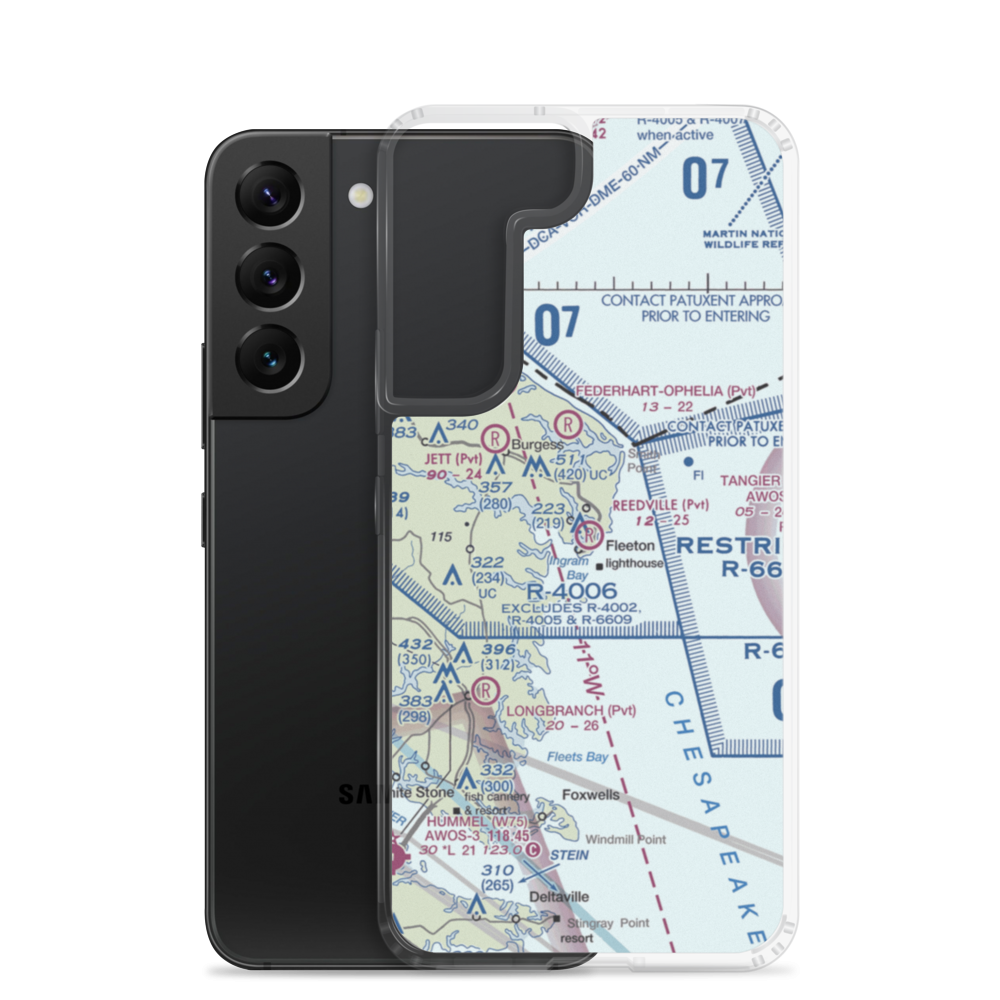 Reedville Airport (VA98) VFR Sectional Samsung Case Samsung Galaxy S22 model shown