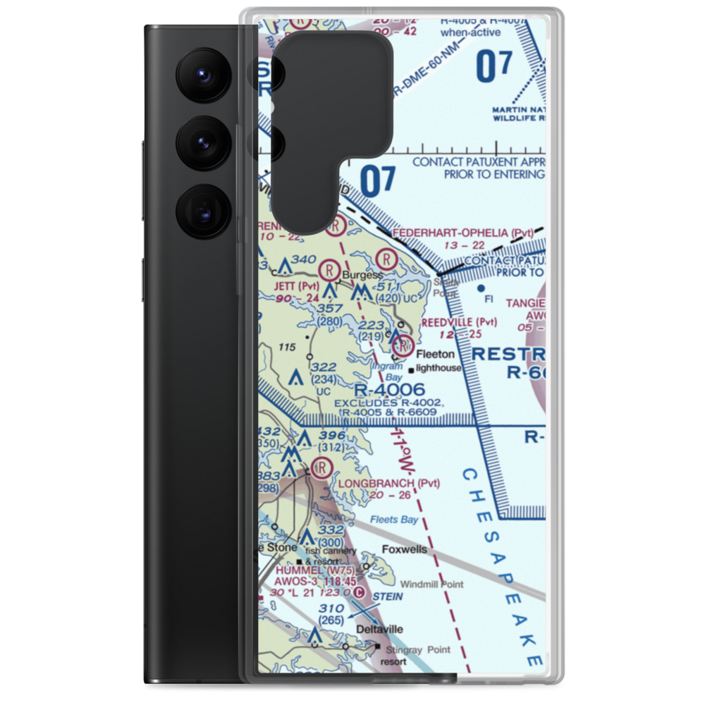 Reedville Airport (VA98) VFR Sectional Samsung Case Samsung Galaxy S22 Ultra model shown