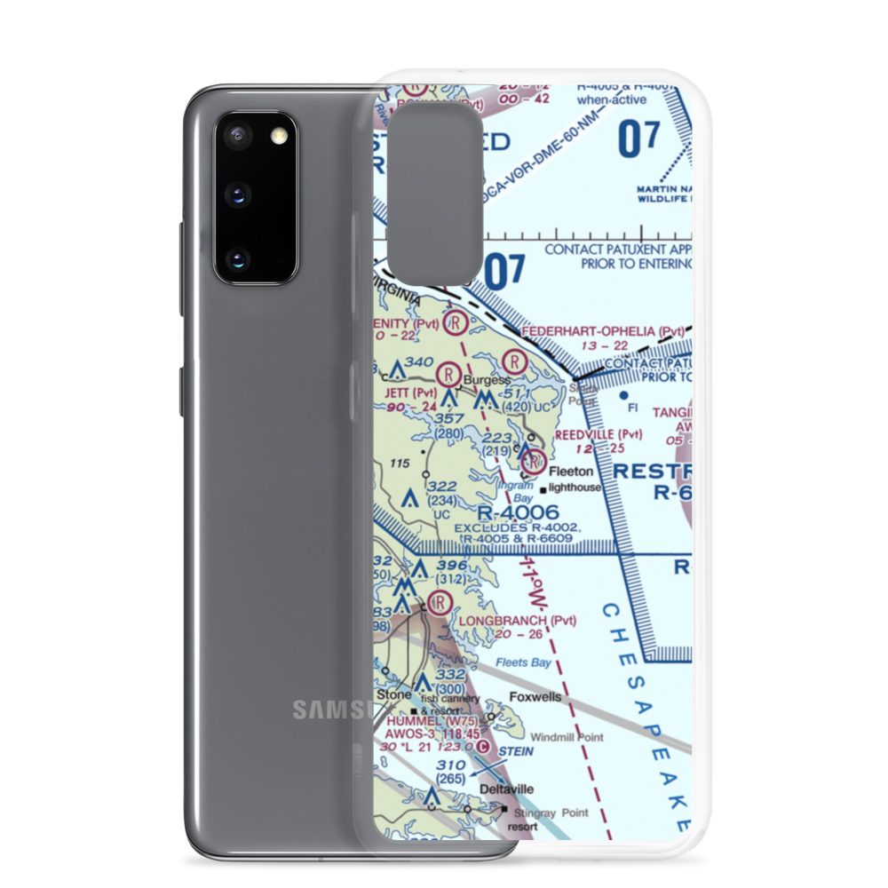 Reedville Airport (VA98) VFR Sectional Samsung Case Samsung Galaxy S20 model shown