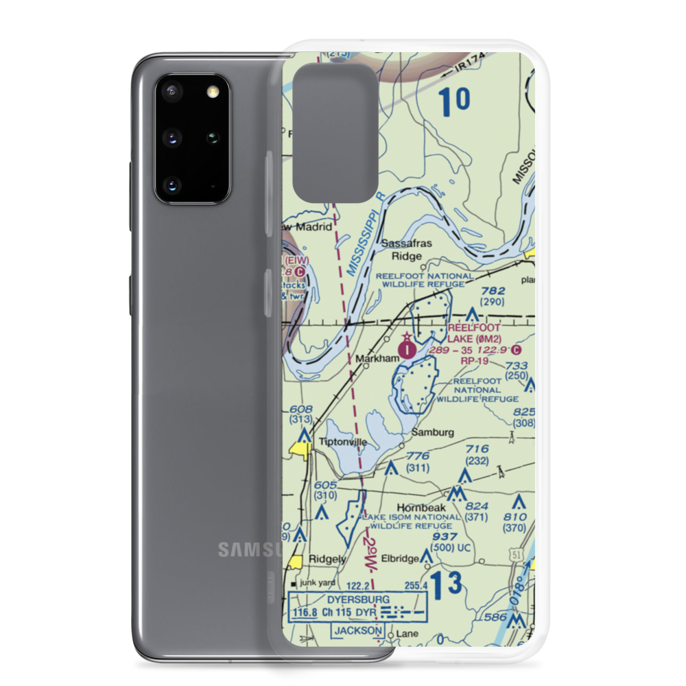 Reelfoot Lake Airport (0M2) VFR Sectional Samsung Case Samsung Galaxy S20 Plus model shown