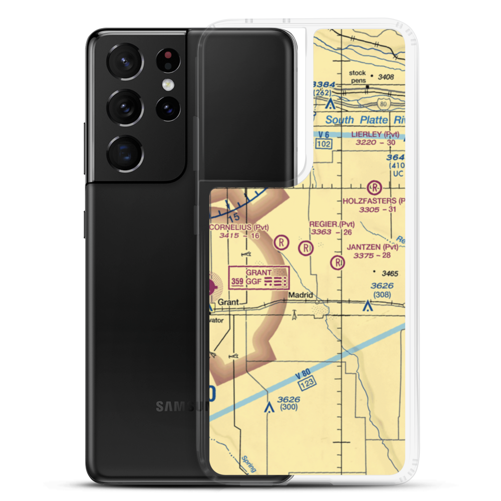 Regier Brothers Airport (4NE0) VFR Sectional Samsung Case Samsung Galaxy S21 Ultra model shown