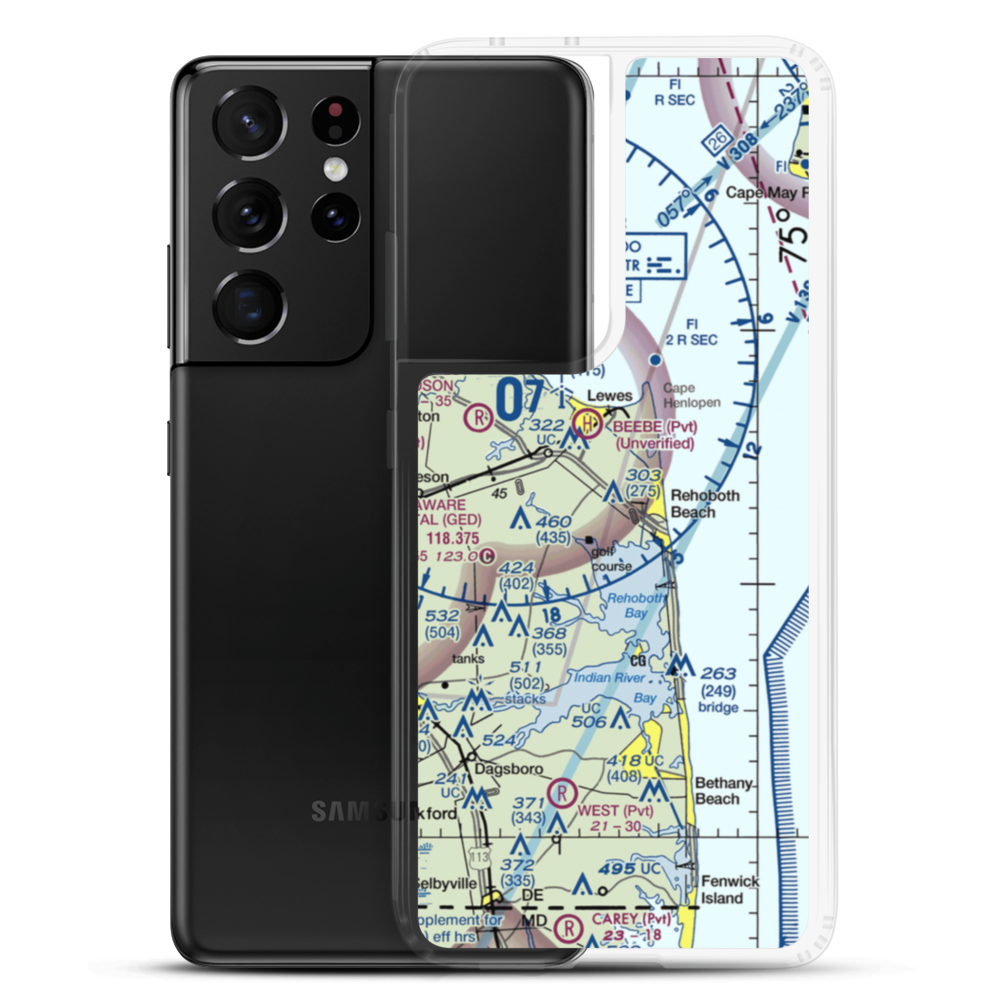 Rehoboth Airport (REH) VFR Sectional Samsung Case Samsung Galaxy S21 Ultra model shown