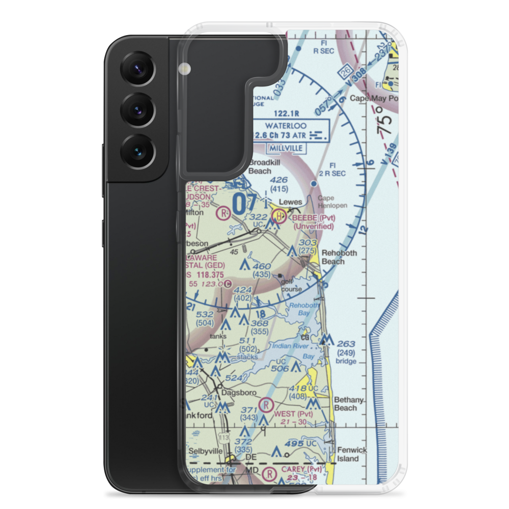 Rehoboth Airport (REH) VFR Sectional Samsung Case Samsung Galaxy S22 Plus model shown