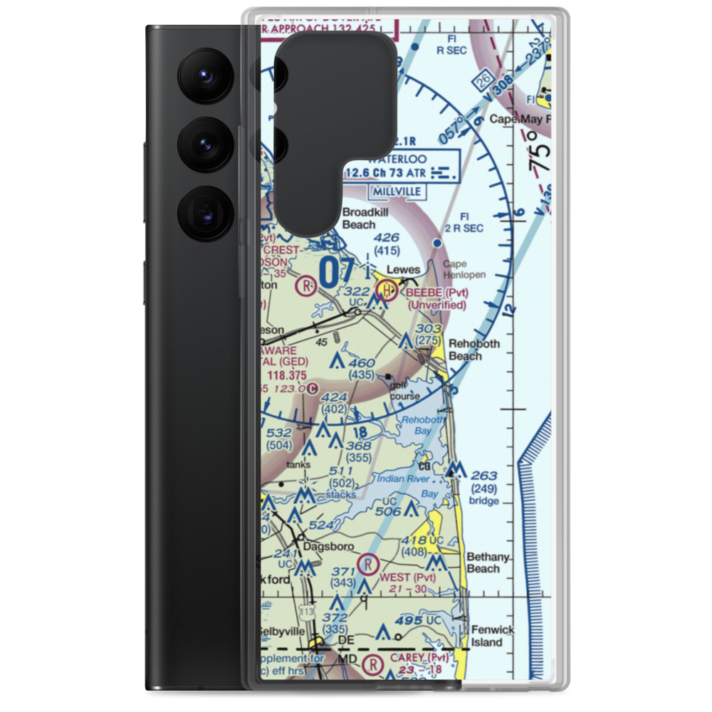 Rehoboth Airport (REH) VFR Sectional Samsung Case Samsung Galaxy S22 Ultra model shown