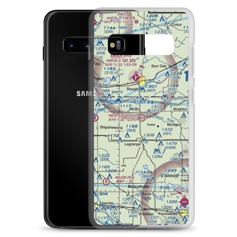 Reid-Eash Airport (25IN) VFR Sectional Samsung Case Samsung Galaxy S10+ model shown