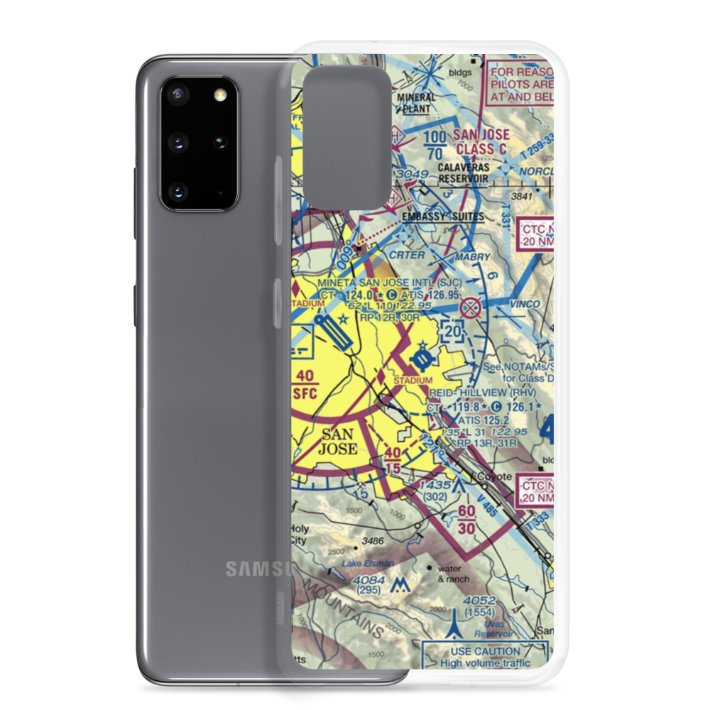 Reid-Hillview Airport of Santa Clara County (RHV) VFR Sectional Samsung Case Samsung Galaxy S20 Plus model shown