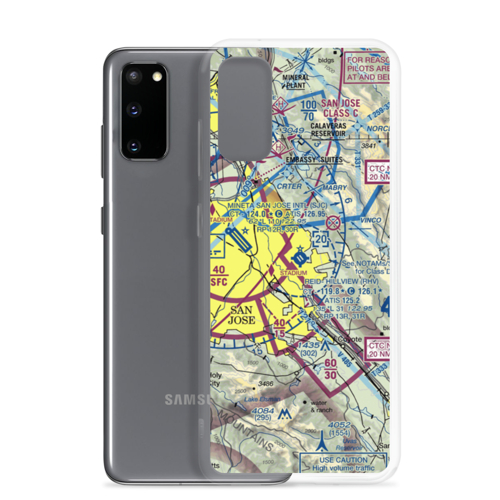 Reid-Hillview Airport of Santa Clara County (RHV) VFR Sectional Samsung Case Samsung Galaxy S20 model shown