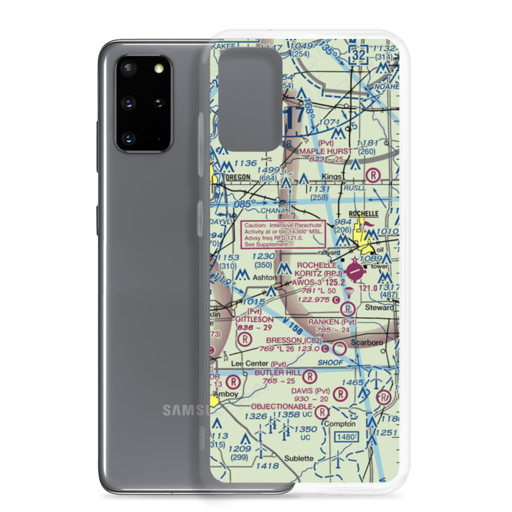 Reinke Airport (75IS) VFR Sectional Samsung Case Samsung Galaxy S20 Plus model shown