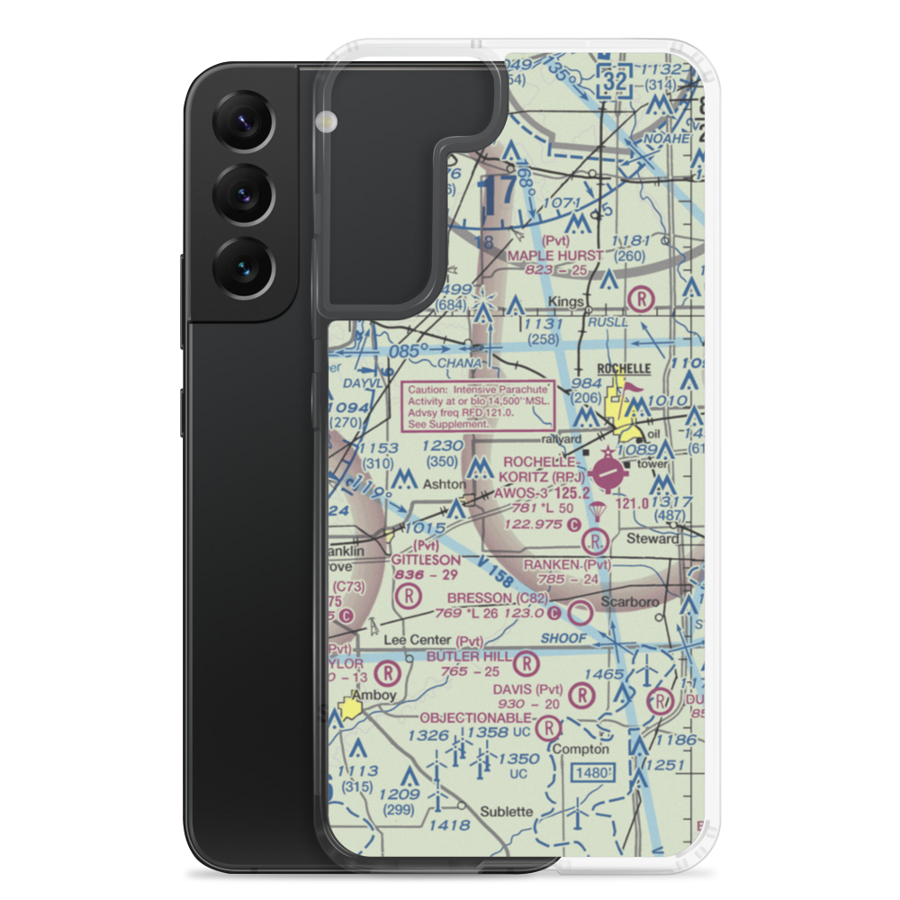 Reinke Airport (75IS) VFR Sectional Samsung Case Samsung Galaxy S22 Plus model shown