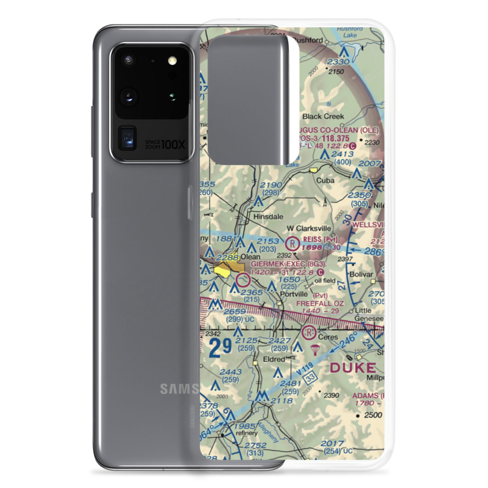 Reiss Game Farm Airport (75NY) VFR Sectional Samsung Case Samsung Galaxy S20 Ultra model shown
