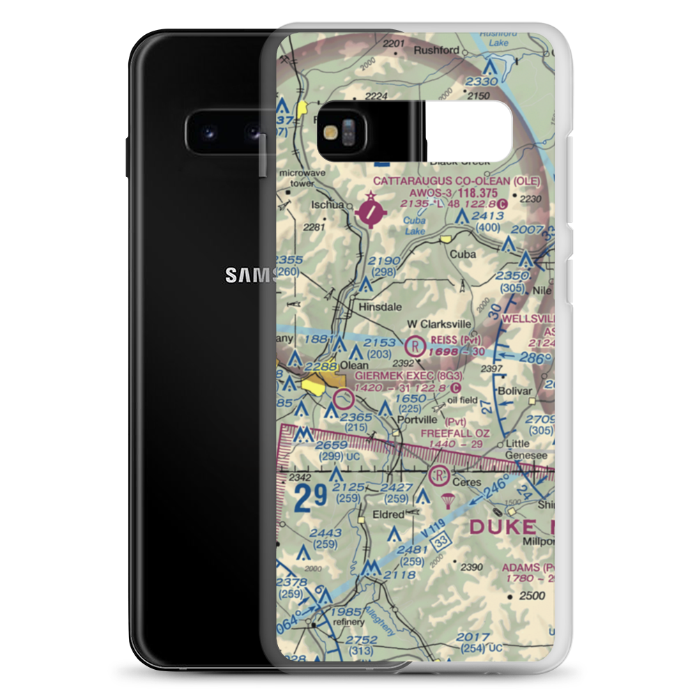Reiss Game Farm Airport (75NY) VFR Sectional Samsung Case Samsung Galaxy S10+ model shown