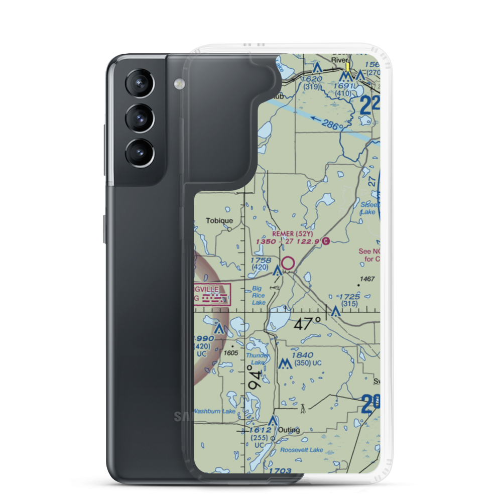 Remer Municipal Airport (52Y) VFR Sectional Samsung Case Samsung Galaxy S21 model shown