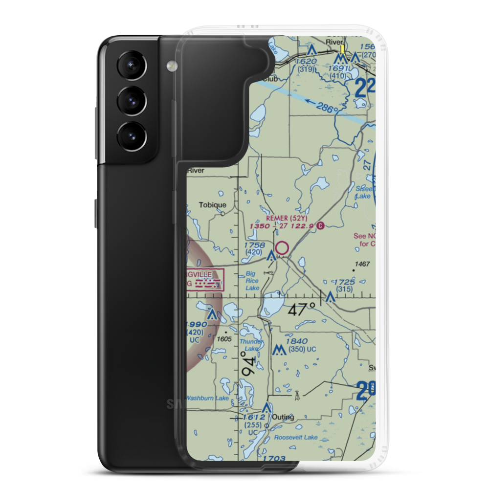 Remer Municipal Airport (52Y) VFR Sectional Samsung Case Samsung Galaxy S21 Plus model shown