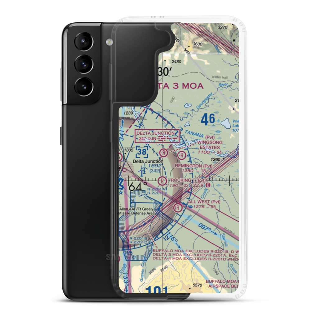 Remington Field (29AK) VFR Sectional Samsung Case Samsung Galaxy S21 Plus model shown